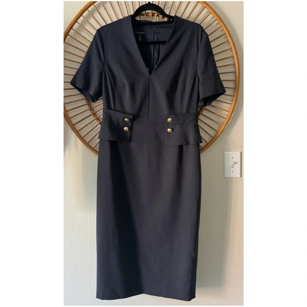 NWT Escada Dajadanan V-Neck sailor  Sheath Dress size 38/8 - Picture 2 of 14